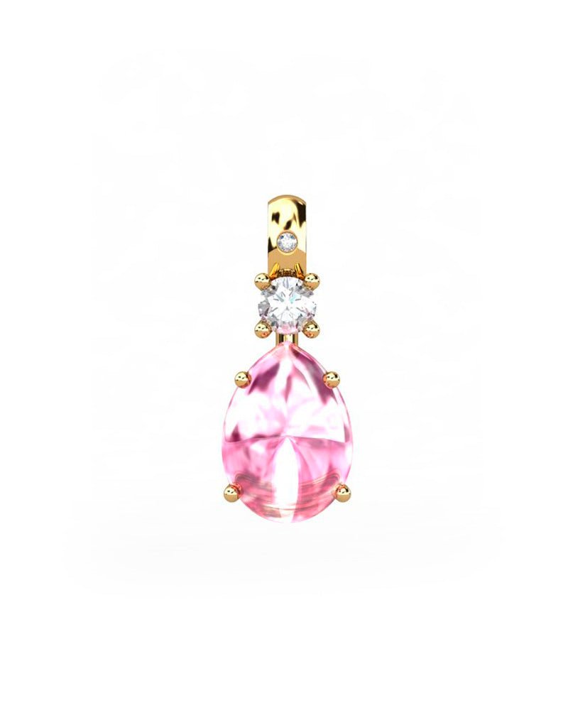 COLGANTE GAIA DE ORO GAIA CON DIAMANTE DE 0,01 CT Y TOPACIO CON PERA TURMALINA CABUJàN 9X7MM - CRESBER