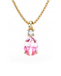 COLGANTE GAIA DE ORO GAIA CON DIAMANTE DE 0,01 CT Y TOPACIO CON PERA TURMALINA CABUJàN 9X7MM - CRESBER