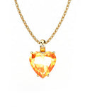 COLGANTE GAIA DE ORO Y DIAMANTES DE 0,01 CT CON CORAZàN FACETADO DE CITRINO 9X9MM - CRESBER