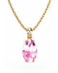COLGANTE GAIA DE ORO Y DIAMANTES DE 0,01 CT CON MARQUISE CABUJàN TURMALINA 10X5MM - CRESBER