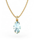 COLGANTE GAIA DE ORO Y DIAMANTES DE 0,01 CT CON MARQUISE FACETADO DE 10X5MM - CRESBER
