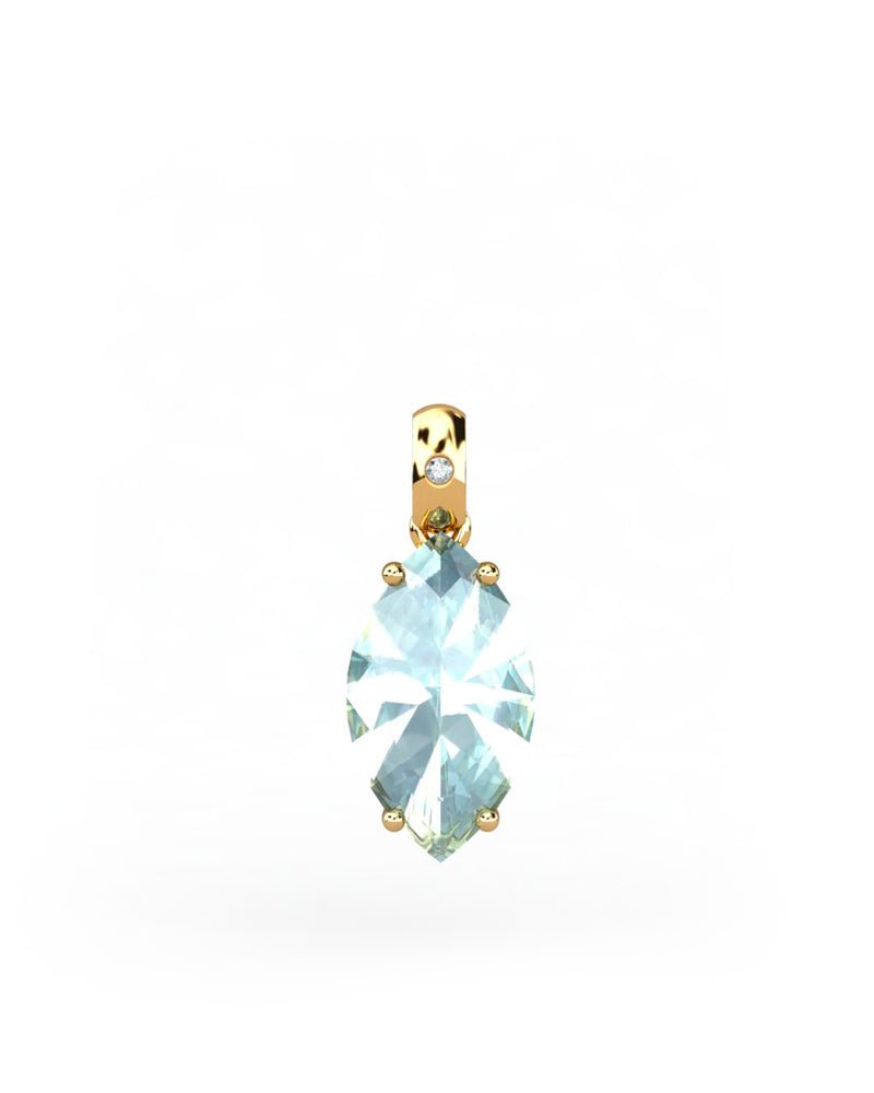 COLGANTE GAIA DE ORO Y DIAMANTES DE 0,01 CT CON MARQUISE FACETADO DE 10X5MM - CRESBER