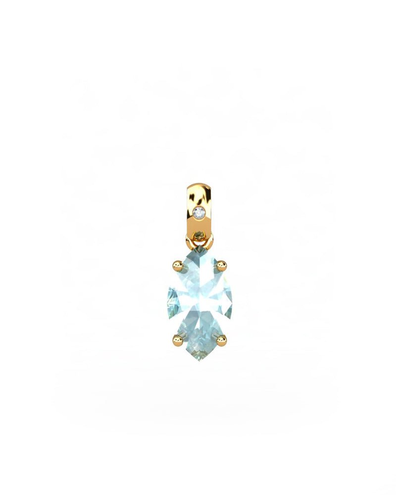COLGANTE GAIA DE ORO Y DIAMANTES DE 0,01 CT CON MARQUISE FACETADO DE 8X4MM - CRESBER