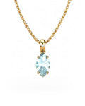 COLGANTE GAIA DE ORO Y DIAMANTES DE 0,01 CT CON MARQUISE FACETADO DE 8X4MM - CRESBER