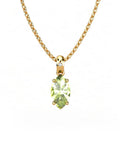 COLGANTE GAIA DE ORO Y DIAMANTES DE 0,01 CT CON MARQUISE FACETADO DE OLIVINA 8X4MM - CRESBER