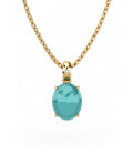COLGANTE GAIA DE ORO Y DIAMANTES DE 0,01 CT CON OVAL CABUJàN 8X6MM - CRESBER