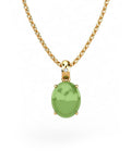 COLGANTE GAIA DE ORO Y DIAMANTES DE 0,01 CT CON OVAL CABUJàN OLIVINA 8X6MM - CRESBER