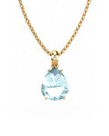 COLGANTE GAIA DE ORO Y DIAMANTES DE 0,01 CT CON PERA FACETADA DE 9X7MM - CRESBER