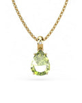 COLGANTE GAIA DE ORO Y DIAMANTES DE 0,01 CT CON PERA FACETADA DE OLIVINA 8X6MM - CRESBER