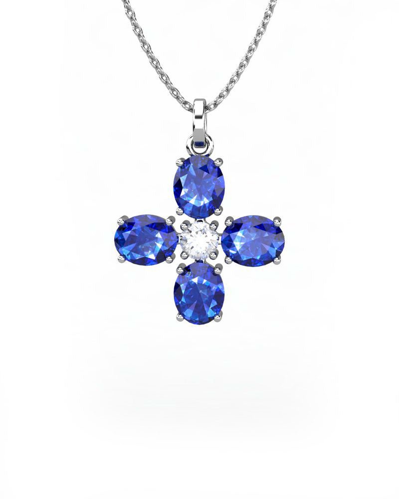 COLGANTE ORO DIAMANTE 0,11 CT ZAFIRO - CRESBER