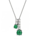 COLGANTE ORO DIAMANTE 0,23 CT ESMERALDA REDONDO - CRESBER