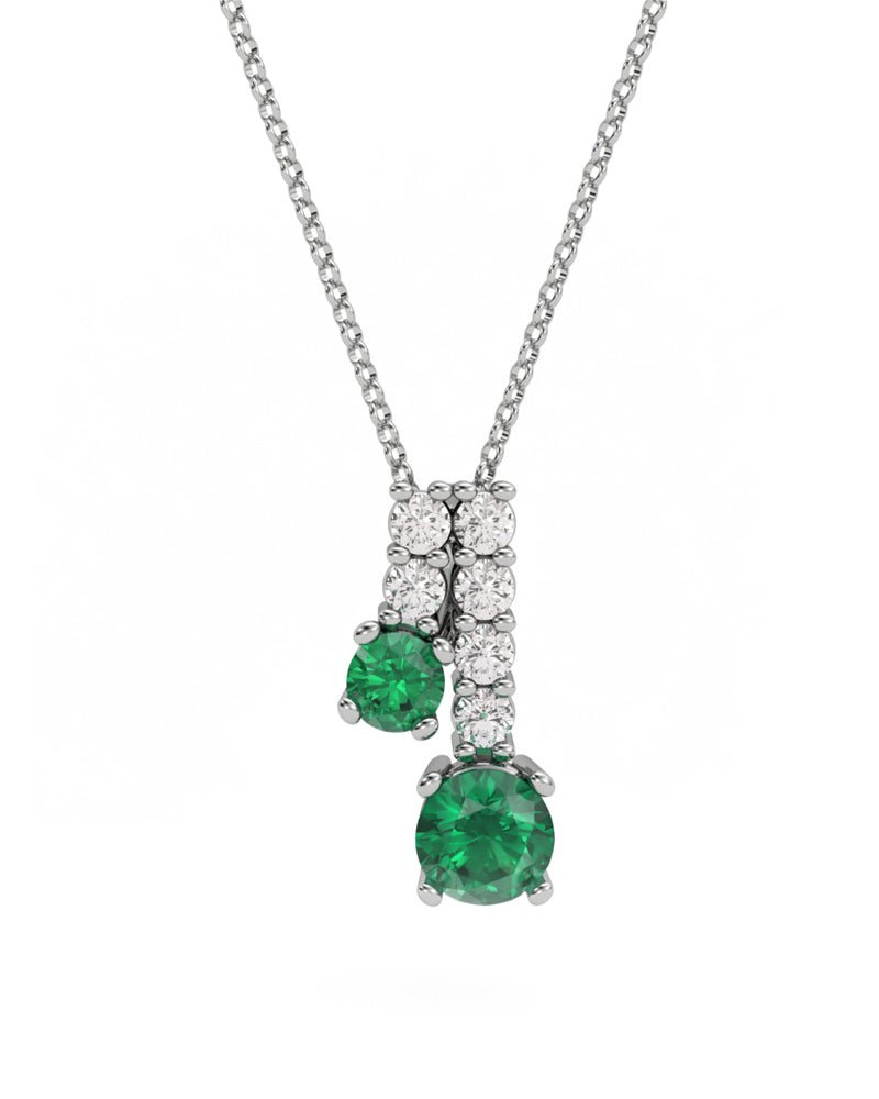 COLGANTE ORO DIAMANTE 0,23 CT ESMERALDA REDONDO - CRESBER