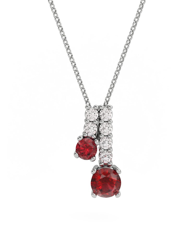 COLGANTE ORO DIAMANTE 0,23 CT RUBI REDONDO - CRESBER