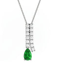 COLGANTE ORO DIAMANTE 0,49 CT ESMERALDA PERA 7X5 - CRESBER