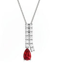 COLGANTE ORO DIAMANTE 0,49 CT RUBI PERA 7X5 - CRESBER