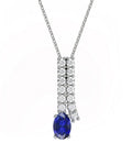 COLGANTE ORO DIAMANTE 0,49 CT ZAFIRO OVAL 7X5 - CRESBER