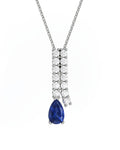 COLGANTE ORO DIAMANTE 0,49 CT ZAFIRO PERA 7X5 - CRESBER