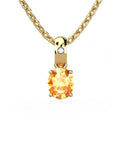 COLGANTE OSIRIS ORO Y DIAMANTE 0,01 CT CITRINO 5X4MM - CRESBER