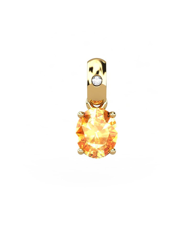 COLGANTE OSIRIS ORO Y DIAMANTE 0,01 CT CITRINO 5X4MM - CRESBER