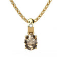 COLGANTE OSIRIS ORO Y DIAMANTE 0,01 CT CUARZO FUM� 5X4MM - CRESBER