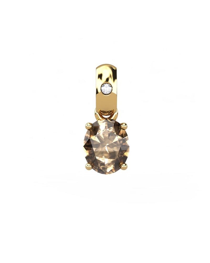 COLGANTE OSIRIS ORO Y DIAMANTE 0,01 CT CUARZO FUM� 5X4MM - CRESBER