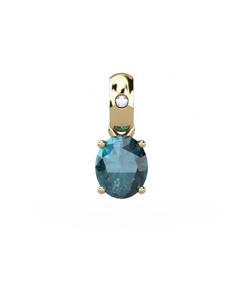 COLGANTE OSIRIS ORO Y DIAMANTE 0,01 CT TOPACIO LONDON 5X4MM - CRESBER