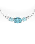 GARGANTILLA BLUE GARDEN DE ORO DIAMANTE 0,03 CT AGUA MARINA - CRESBER