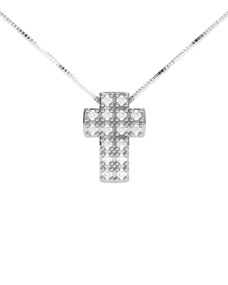 GARGANTILLA DE ORO CRUZ BRILLANTE 0,10 CT - CRESBER