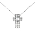 GARGANTILLA DE ORO CRUZ BRILLANTE 0,11 CT - CRESBER