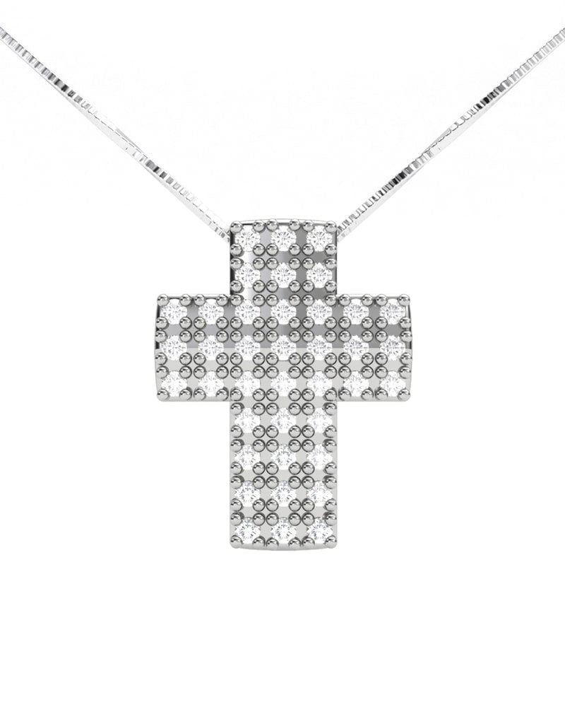 GARGANTILLA DE ORO CRUZ BRILLANTE 0,25 CT - CRESBER
